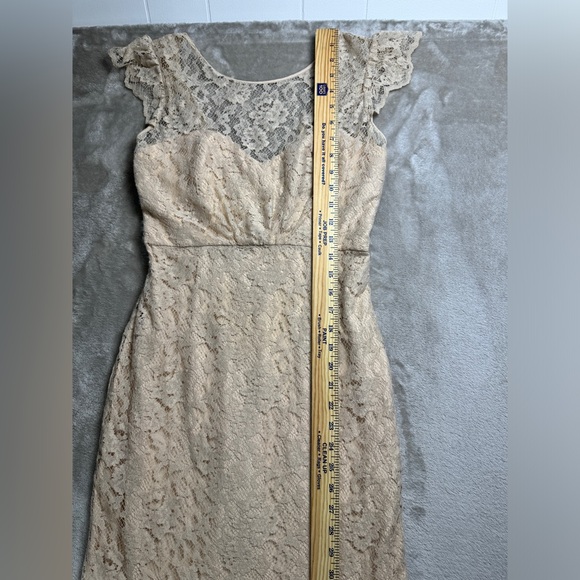 Amsale Wedding Gown Size 6 - Beige Ivory Lace Lightweight Feminine Mermaid Flare - Picture 10 of 16